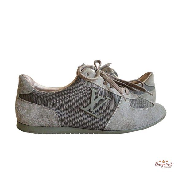 Louis Vuitton Shoes | Authentic Louis Vuitton Light Green Suede Mesh Run Away Lace Up Sneakers 6.5 | Color: Green | Size: 6.5 | Bargainfindings's